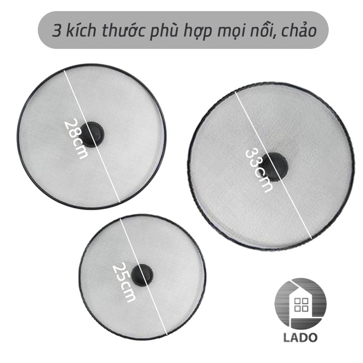 Nắp lưới đậy chảo chống văng dầu mỡ khi chiên, xào