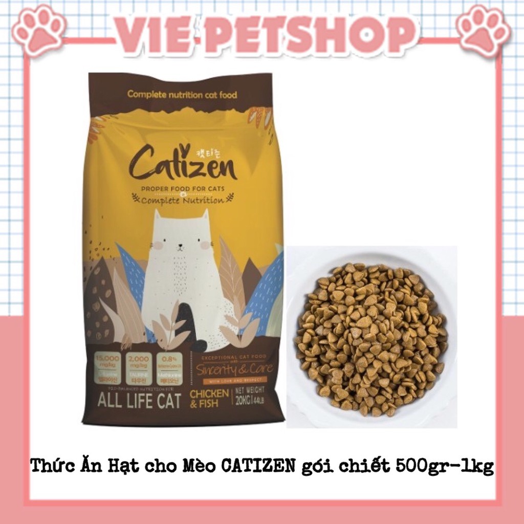 [GÓI DÙNG THỬ] Thức Ăn Hạt cho Mèo CATIZEN gói 80g | Vie PETSHOP