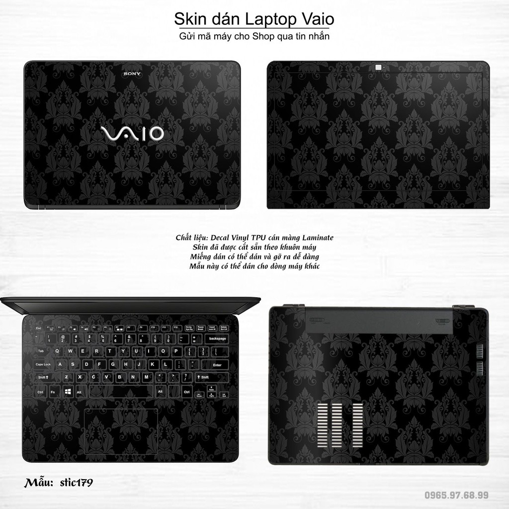 Skin dán Laptop Sony Vaio in hình Hoa văn sticker _nhiều mẫu 30 (inbox mã máy cho Shop)