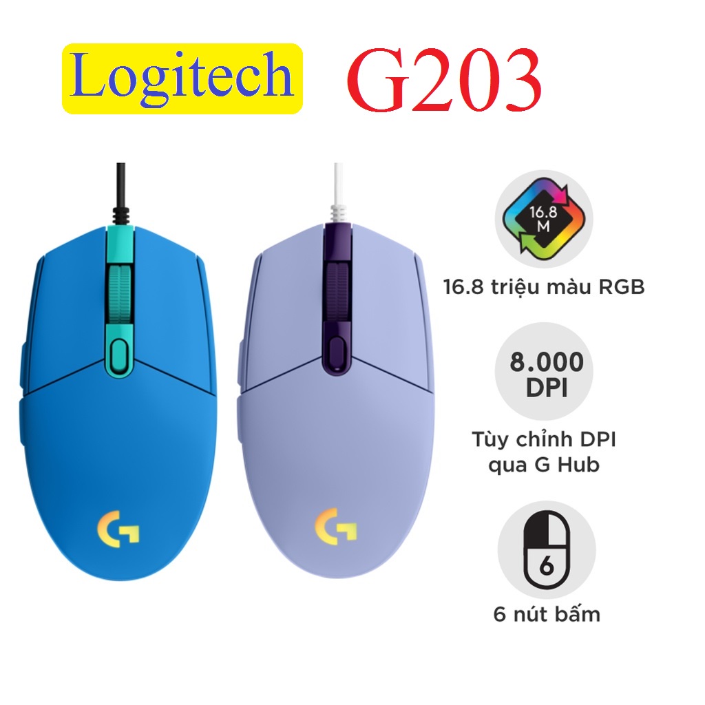 Chuột gaming Logitech G203 Lightsync