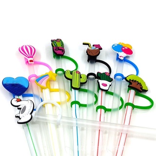 BLACKON Drinking Straw Plug Silicone Drinking Dust Cap Tips Cover Kitchen Tool Reusable Dust-proof Cup Accessory Cartoon Straw Tips Cover Splash Proof Plugs