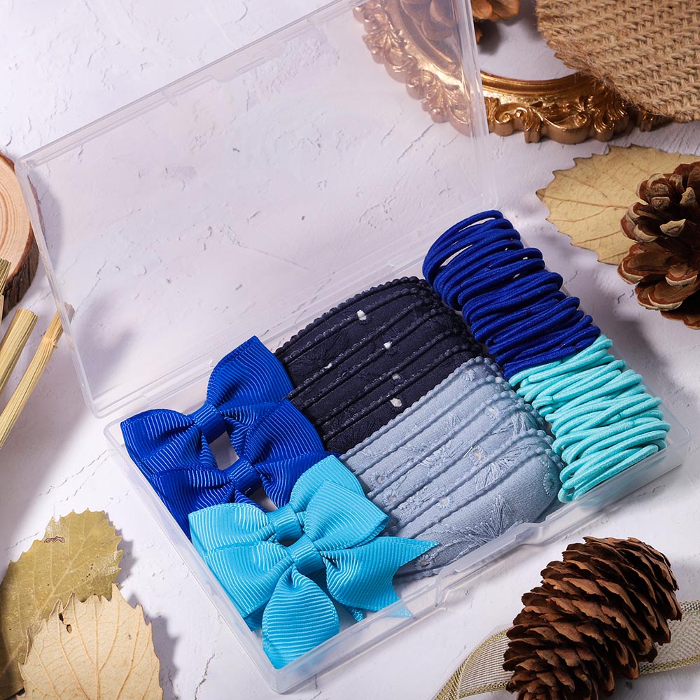 KIDSBOWS Set Kẹp Tóc Nơ Họa Tiết Da Báo Bằng Kim Loại Màu Trơn Thời Trang Kèm Hộp Đựng Cho Bé Gái
