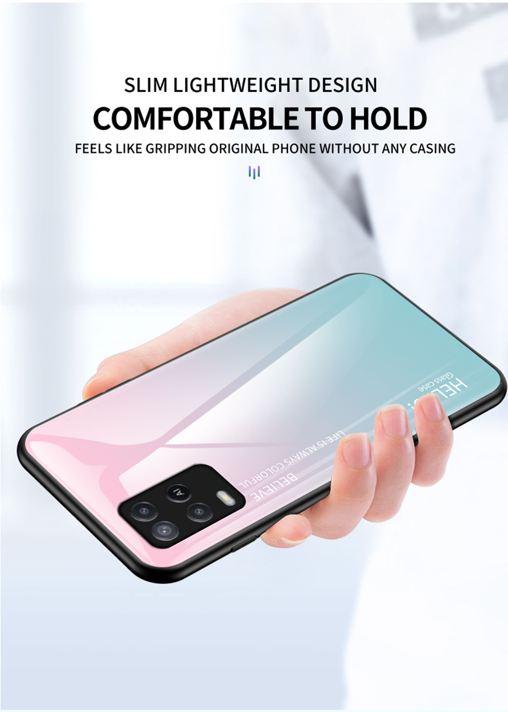 Casing Funda de vidrio templado con gradiente para OPPO Realme 8 Pro, carcasa de silicona con marco de vidrio duro trasero para teléfono OPPO Realme 8