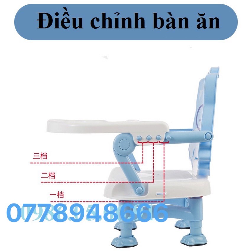 Ghế Ăn Dặm Cho Bé Hình Mặt Thú 3 Nấc Cao - GẤP GỌN