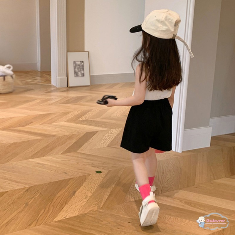 Quần ngắn ống rộng Lưng Thun Phong Cách Thể Thao Dành Cho Bé Gái