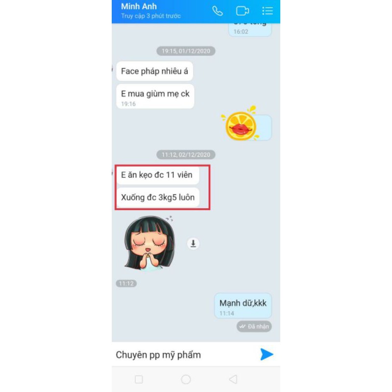 Combo 10v dùng thử kẹo giảm cân loại manh
