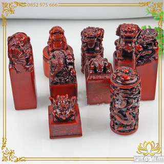 Ấn Triện Phong Thủy Để Bàn Khắc Linh Thú, Chung Quỳ Đá Shoushan Cầu Công Danh Tài Lộc - Tâm Phong Thủy