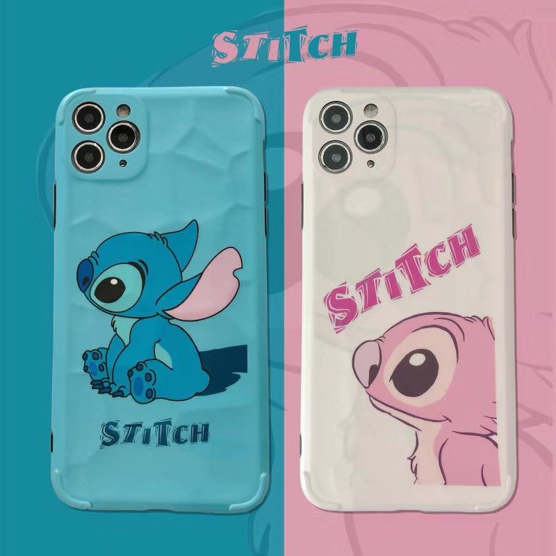 Ốp điện thoại mềm kết cấu viên băng in hình Stitch dành cho iPhone 7Plus 8 8+ X XR XSMax 11 11ProMax SE2020