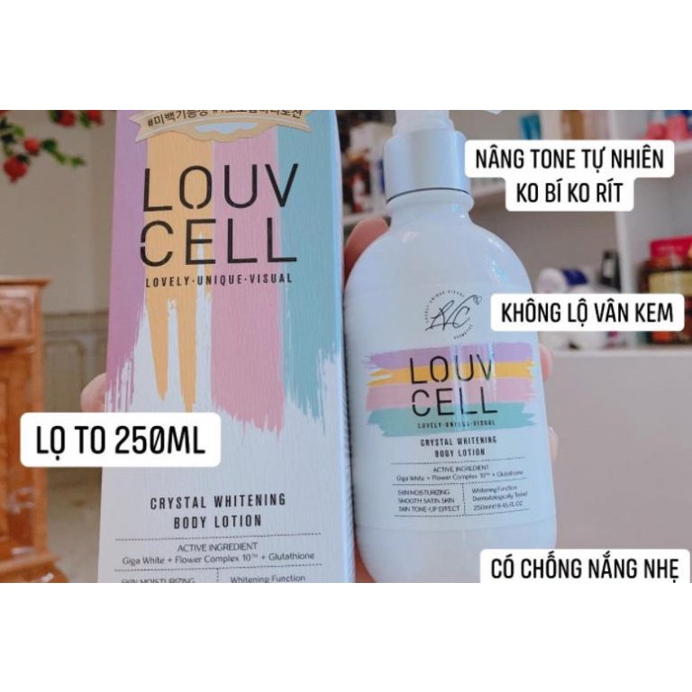 Sữa Dưỡng Thể Louv Cell Trắng Da Chính Hãng