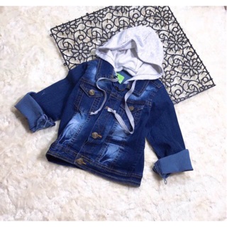 [Còn size 10-15kg] [SALE] Áo khoác jean có nón cho bé