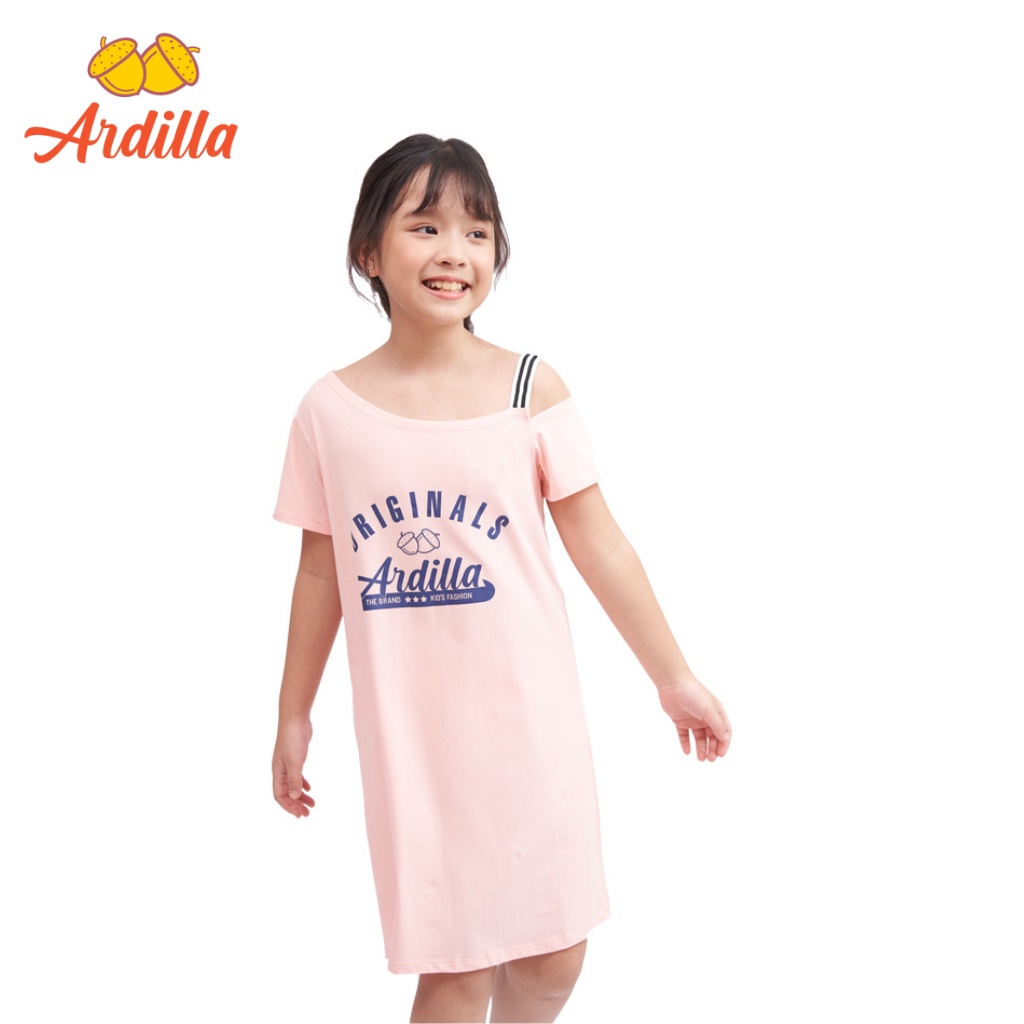 Váy Bé Gái ARDILLA Thiết Kế Trễ Vai Cá Tính, Màu Sắc Tươi Sáng, Vải Cotton Thoáng Mát Cho Bé 8-13 Tuổi T162GS21