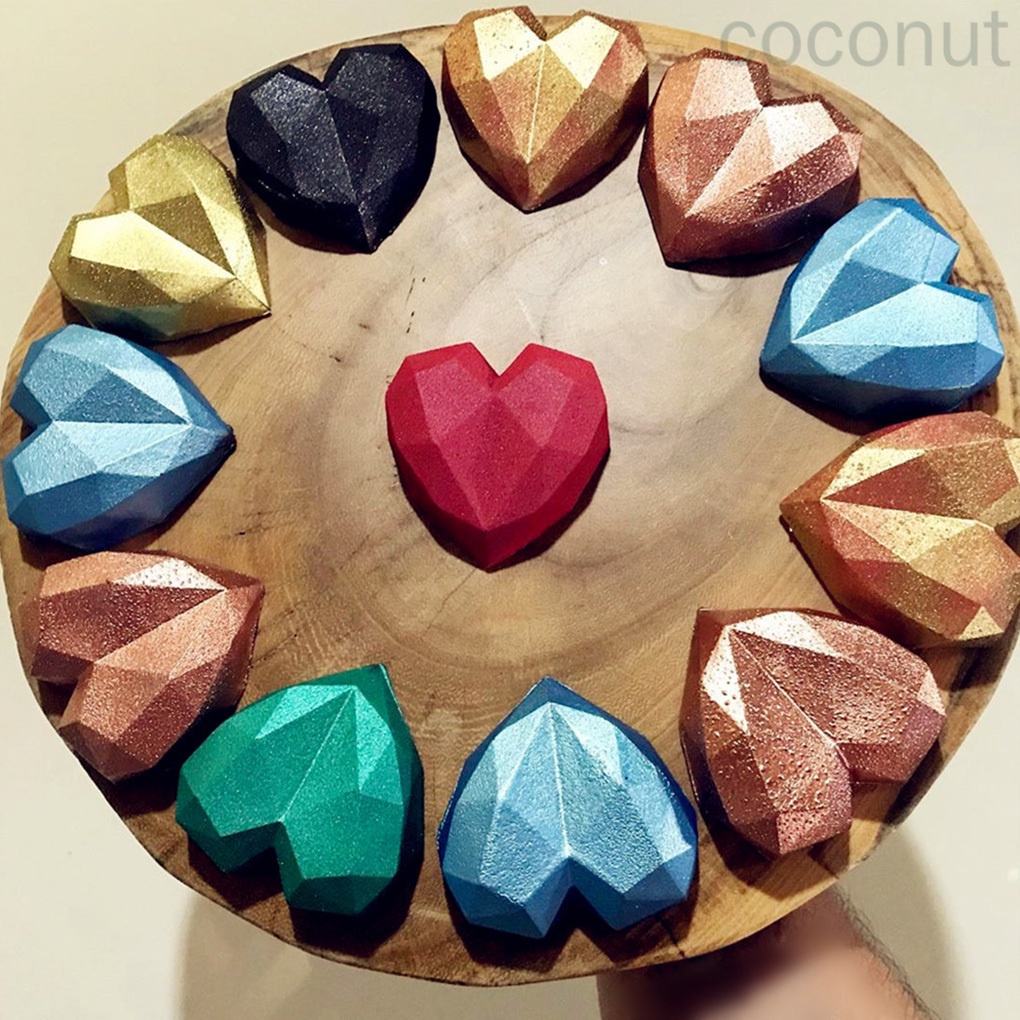 Khuôn Silicon 6 Ngăn Tạo Hình Trái Tim Làm Bánh Kẹo