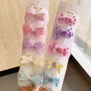  Set 5 Kẹp Tóc Hình Nơ Dễ Thương Cho Bé Gái