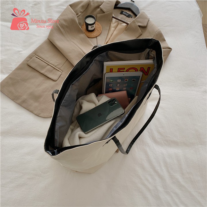 Túi vải canvas, túi đeo chéo loại to thời trang, đi học, đi chơi trẻ trung BUDDAO TV46