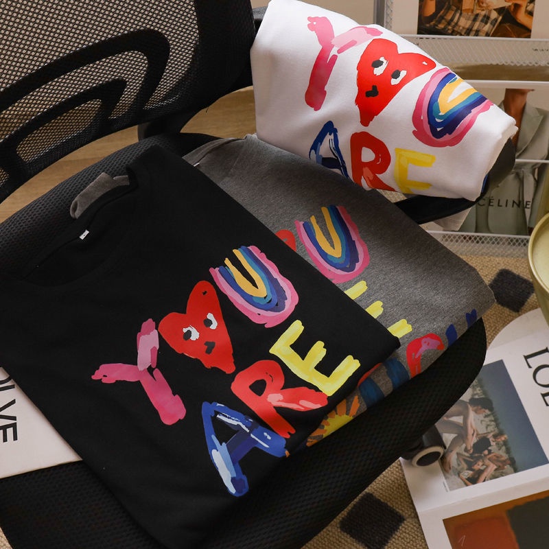 Mới Áo Thun Nữ Ngắn Tay In Chữ Phong Cách Hàn Quốc