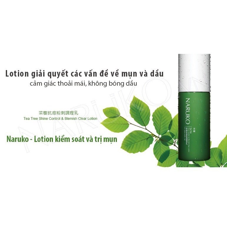 Bản Đài - Lotion Naruko Tràm Trà Cho Da Mụn, Kiềm Dầu, Se Lỗ Chân Lông Tea Tree Shine Control&Blemish Clear Lotion 120M