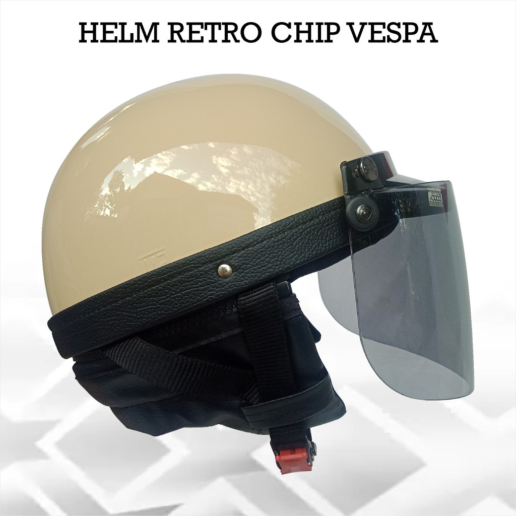 Mũ Bảo Hiểm In Chữ Vespa Phong Cách Retro Cho Người Lớn