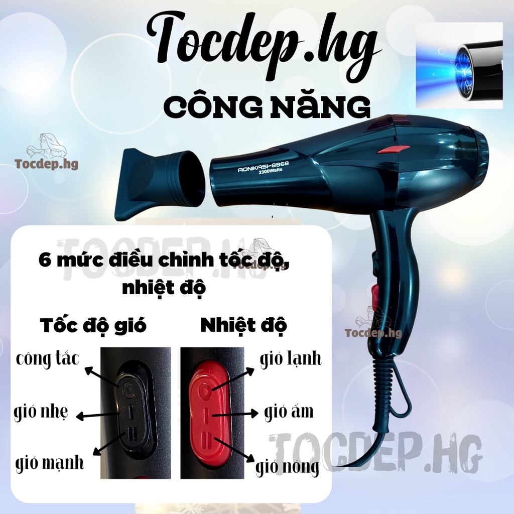 Máy sấy công suất lớn 2300w - hàng chuẩn salon (ảnh thật) - Tocdep.HG