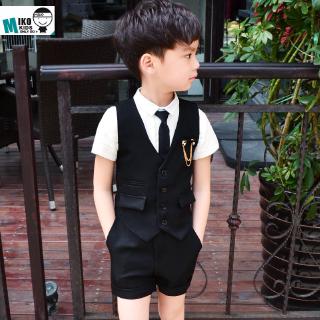 Bộ Đồ Vest In Hoa Thời Trang Mùa Hè Xinh Xắn Cho Bé Trai