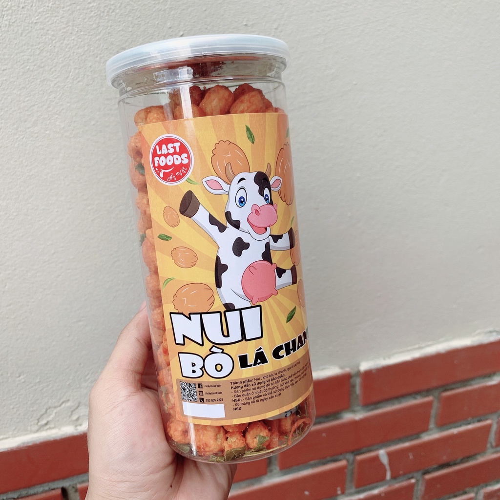 Nui bò sấy lá chanh 330g   hũ pet tiện lợi,  ăn vặt LASTFOOD Hà Nội với đặc sản các vùng miền giá tốt