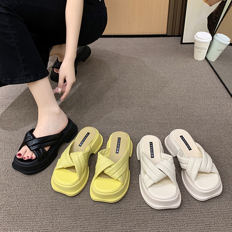 Dép Sandal Đi Biển Đế Dày Mũi Vuông Thời Trang Mùa Hè