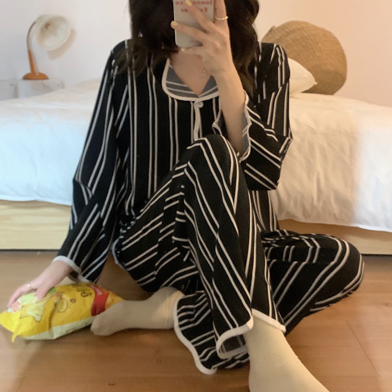 Bộ Đồ Ngủ Tay Dài Chất Lụa Họa Tiết Hoạt Hình Phong Cách Nhật Bản Thời Trang Xuân Thu Cho Nữ La107