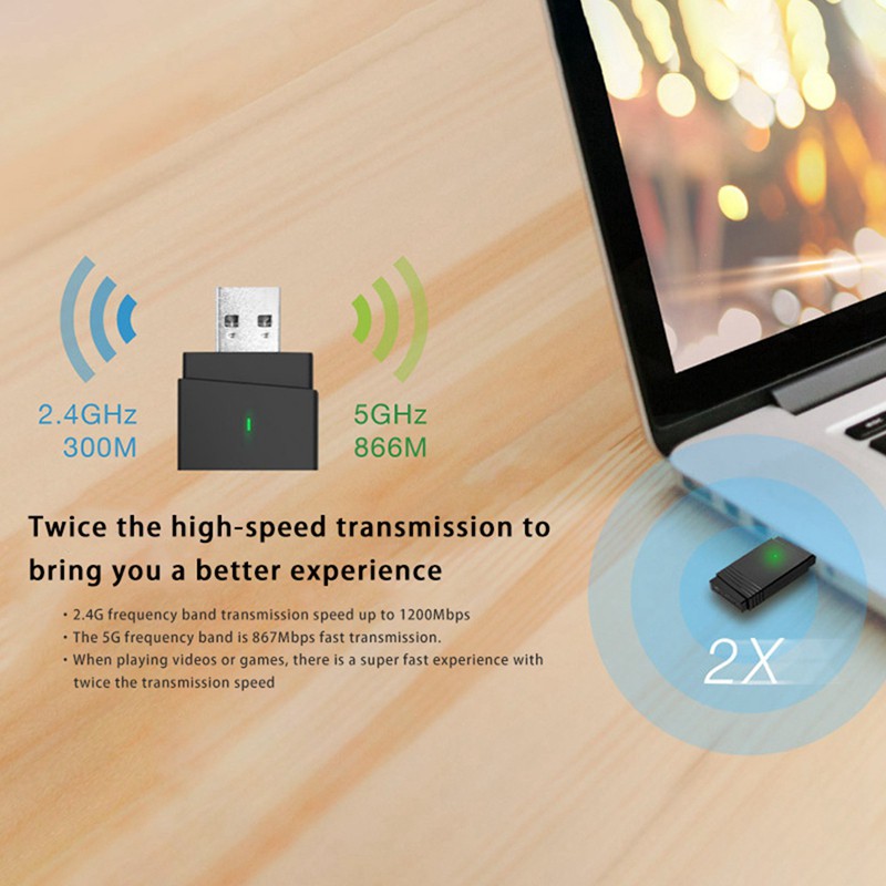 Card Mạng Không Dây Ezecast 1200m Usb3.0 Hỗ Trợ Bt5.0 Bluetooth Mimo 11ac + 5.8g + 2.4g | BigBuy360 - bigbuy360.vn