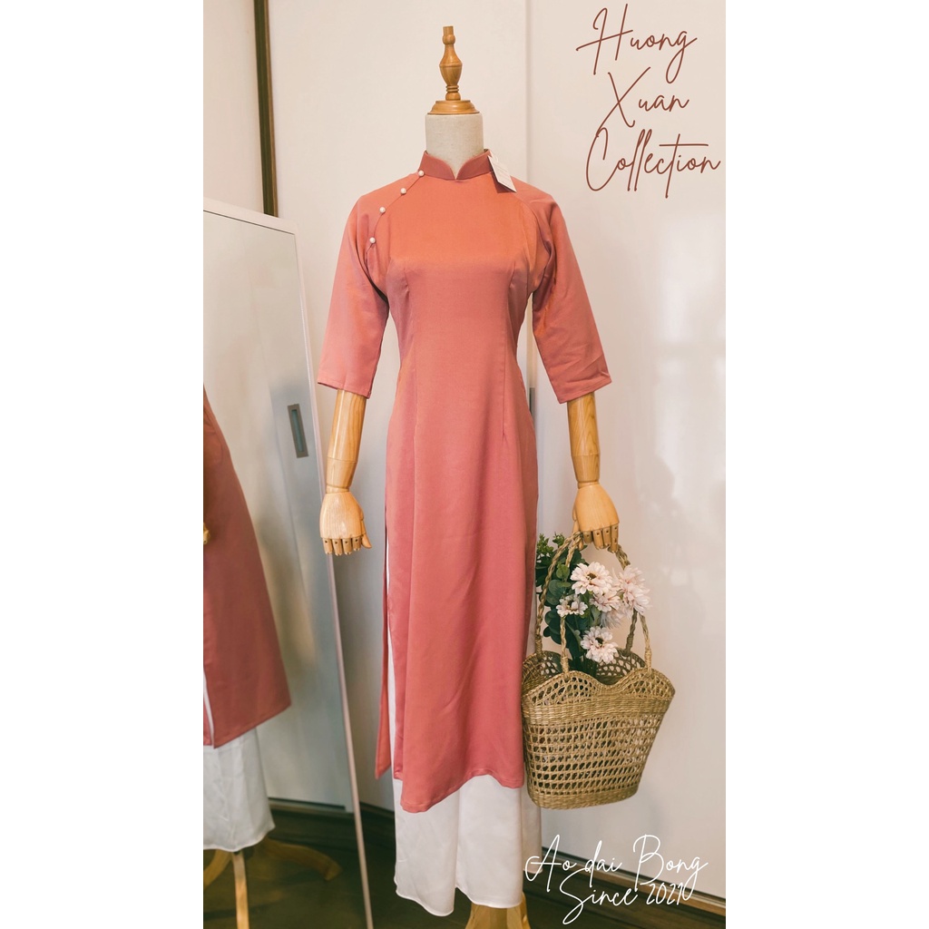 [ Áo dài Bống] Set áo dài cách tân dáng xuông chất liệu vải lụa ngọc trai cấp dành cho nữ, mẫu áo dài thiết kế năm 2022 | BigBuy360 - bigbuy360.vn