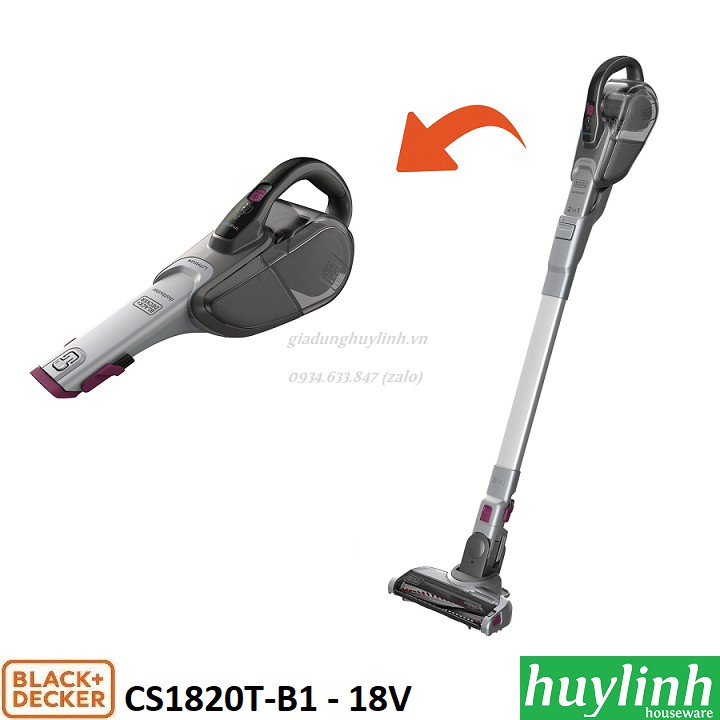 Máy hút bụi dùng pin 2 trong 1 Black Decker CS1820T-B1 - 18V