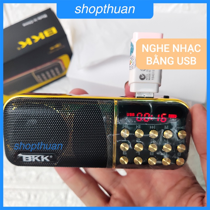 [Mã ELHACE giảm 4% đơn 300K] Loa BKK K51 - 2 Pin Có Đèn Pin, Nghe Thẻ Nhớ, USB, Nghe FM Radio