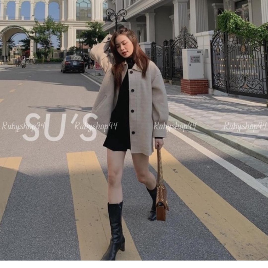 Áo dạ nữ khoác ngoài đẹp phong cách Hàn Quốc, Áo khoác dạ ép 2 lớp siêu xinh