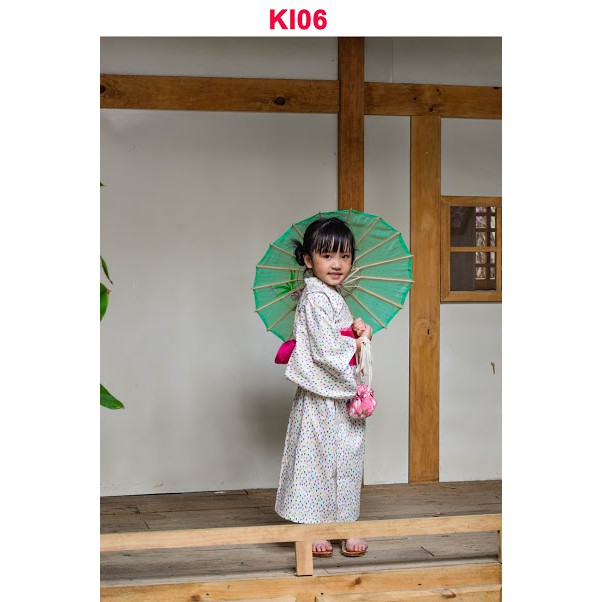 Kimono Trẻ Em Trắng Tam Giác Nhí KI06
