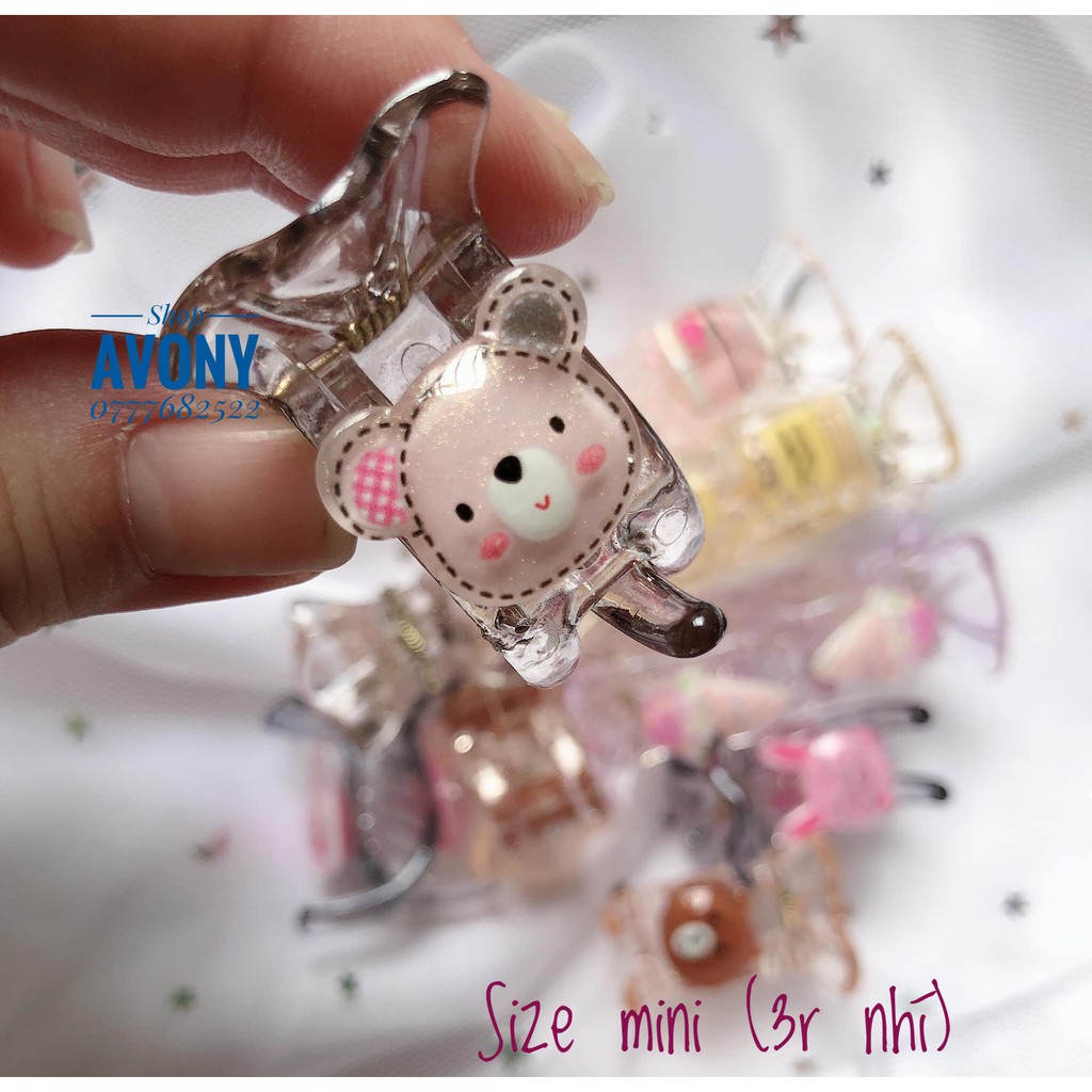 Kẹp tóc càng cua 3 răng trong size mini dành cho bé - tóc ít đính icon (nhí đuôi cá)