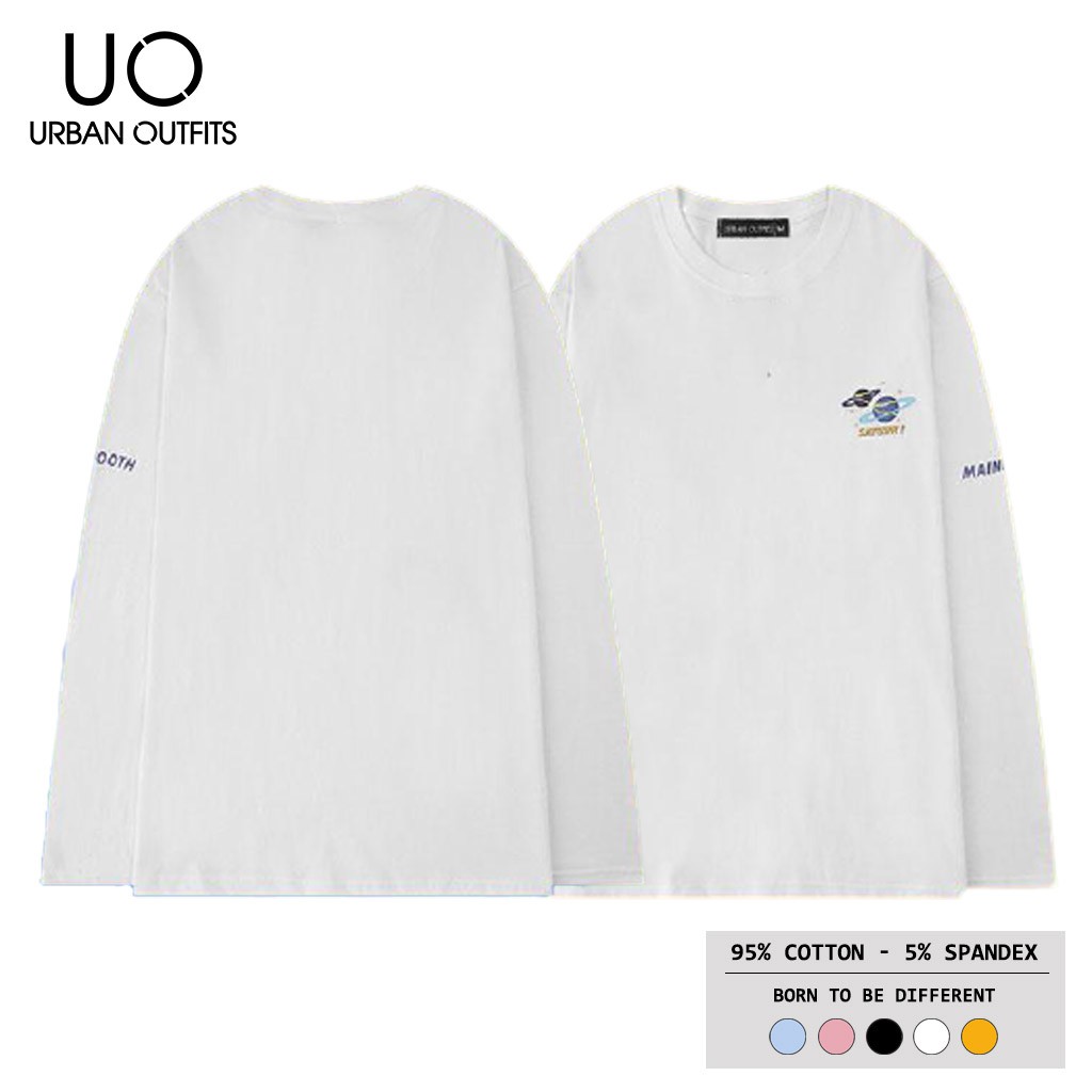 Hàng OUTLET TDO01 Áo Thun Tay Dài Nam Nữ Form Rộng URBAN OUTFITS In Vũ Trụ 100 cotton 4 Chiều