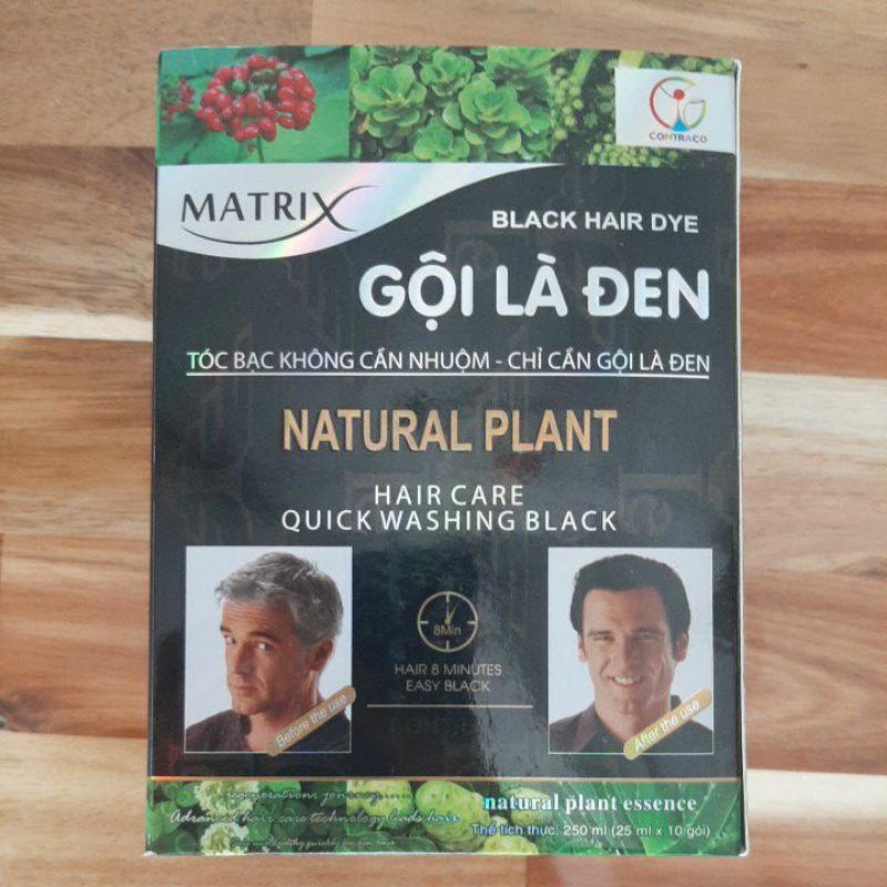 Thuốc nhuộm tóc Matrix Natural Plant 25ml gội là đen lẻ 1 gói