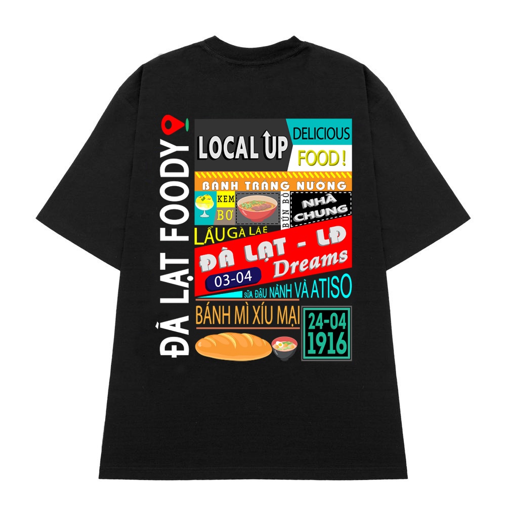 Áo Thun Tay Lỡ LOCAL UP  Đà Lạt Foody - Áo Phông Cotton Nam Nữ Unisex | BigBuy360 - bigbuy360.vn