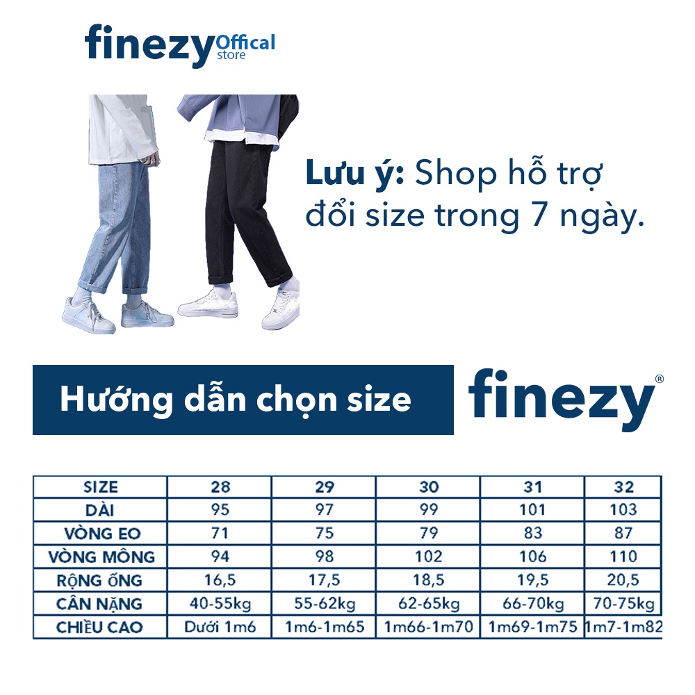 Quần jean baggy xanh unisex nam nữ ống suông ống rộng hottrend phong cách thời trang Hàn Quốc - Finezy