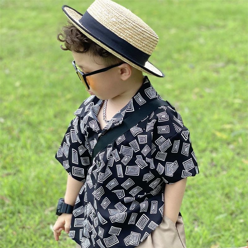 Cậu Bé 1-8 TuổI Retro áo Sơ Mi NgắnTay