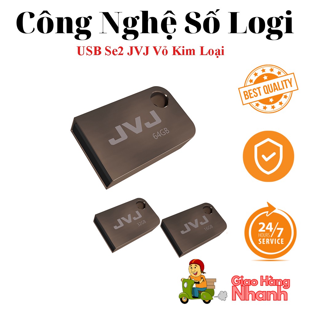 USB 32G/64GB/16GB/8GB/4GB JVJ FLASH S2 Siêu Nhỏ Gọn Vỏ Kim Loại - USB Chống Nước 2.0 Tốc Độ Upto 100MB/s BH 2 Năm