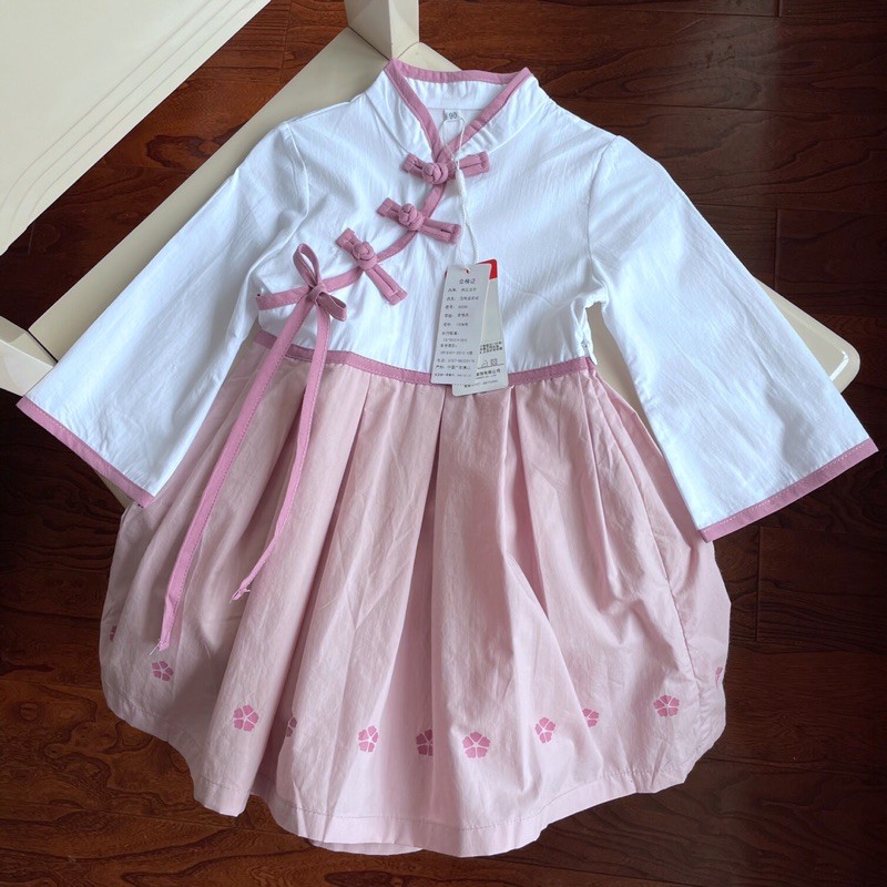 Váy bé gái 2-8 tuổi Chất cotton phong cách cổ Kimono Nhật bản 0421