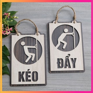 [DECOR] Bảng gỗ kéo đẩy treo cửa trang trí - Mẫu TP03