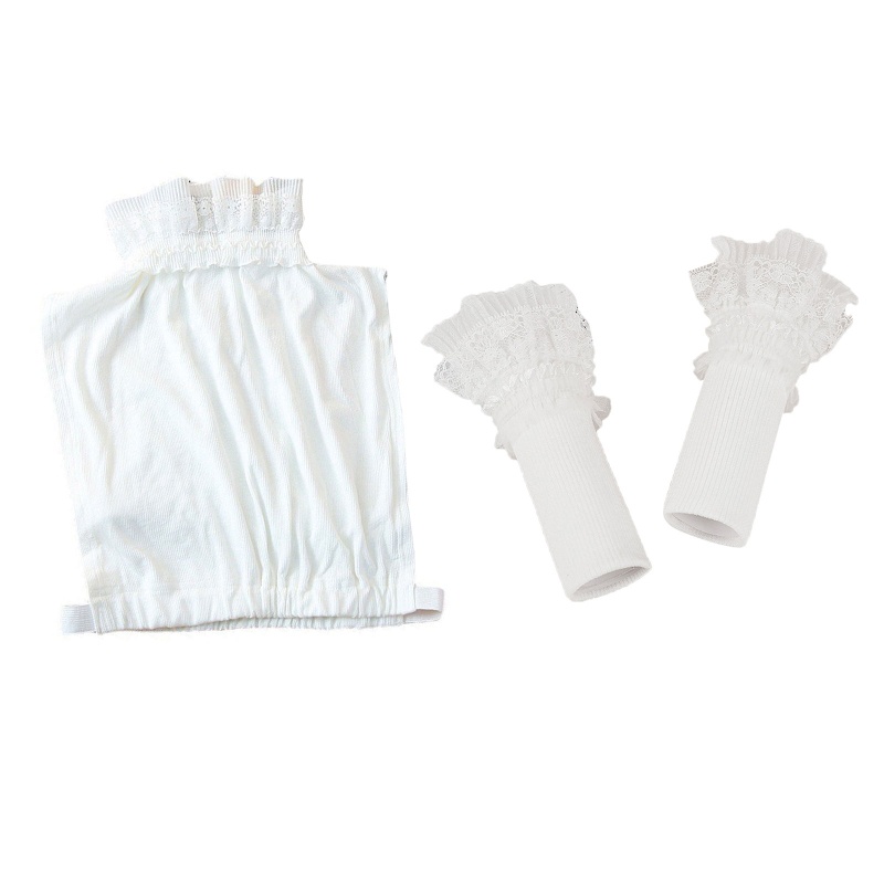 Cổ Áo Sơ Mi Giả Gân Với Vòng Tay Giả Xếp Tầng Phối Bèo Nhún Thanh Lịch Có Thể Tháo Rời Cho Nữ