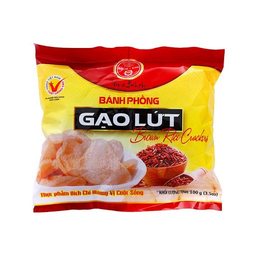 Bánh phồng đặc sản tôm, cua, mực, gạo lứt Bích Chi 100g/gói (đủ 4 vị)