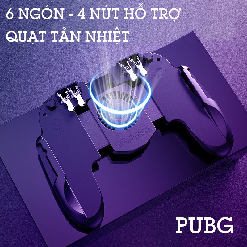 Tay cầm chơi game PUBG 6 ngón 4 nút hỗ trợ quạt tản nhiệt H9