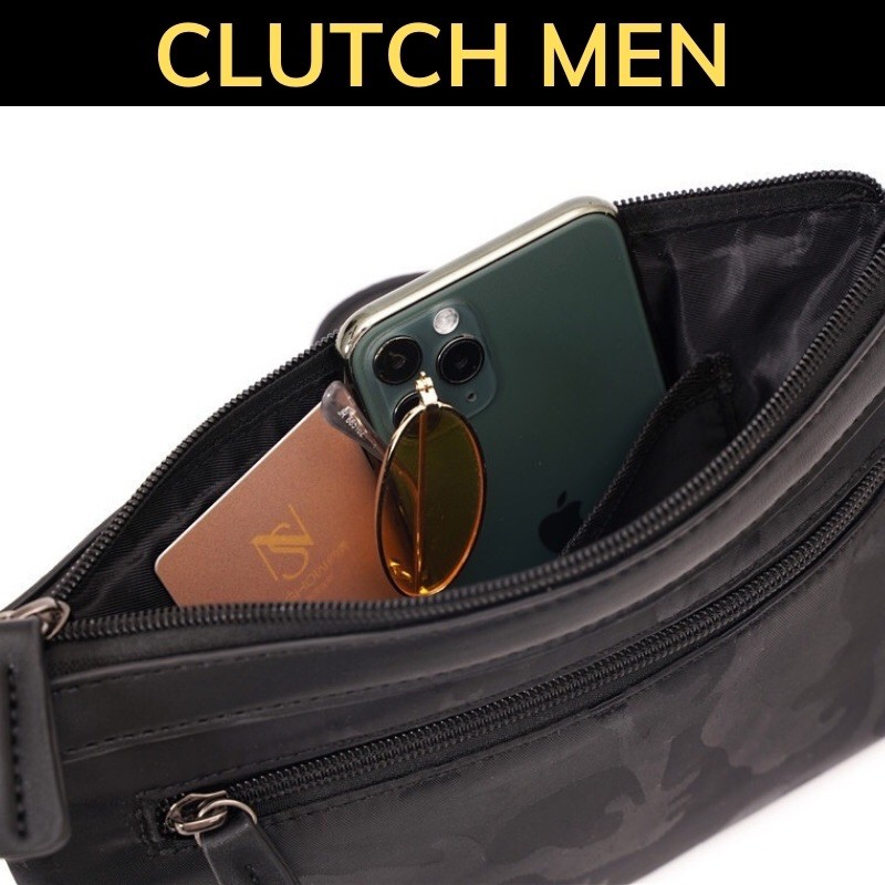 Ví cầm tay nam hàn quốc -BH 24 tháng- clutch nam phong cách- ví nam màu đen