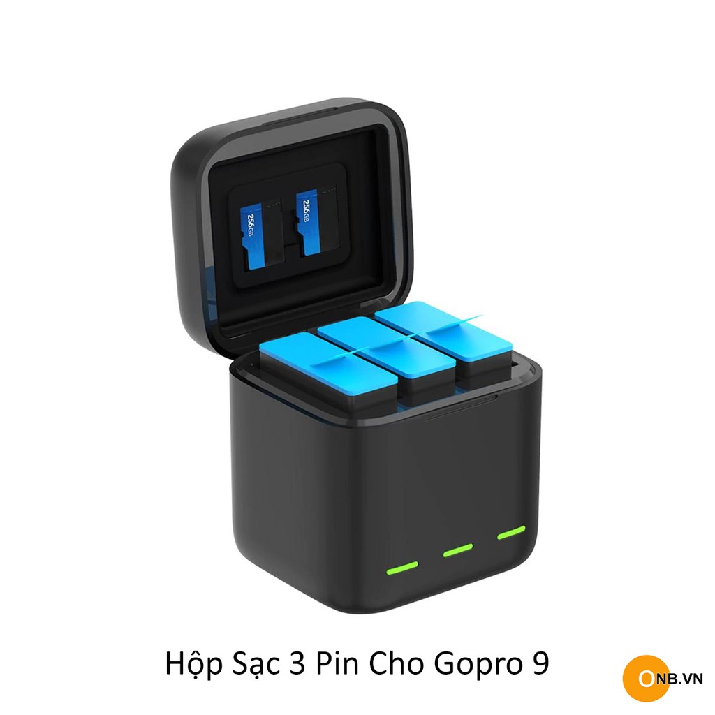 Hộp sạc 3 pin Gopro 9 hiệu Telesin cổng Type C