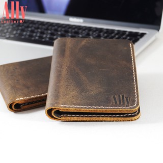 Ví da bò nam cao cấp ngang - đứng | da bò sáp crazy horse - ally leather - s02