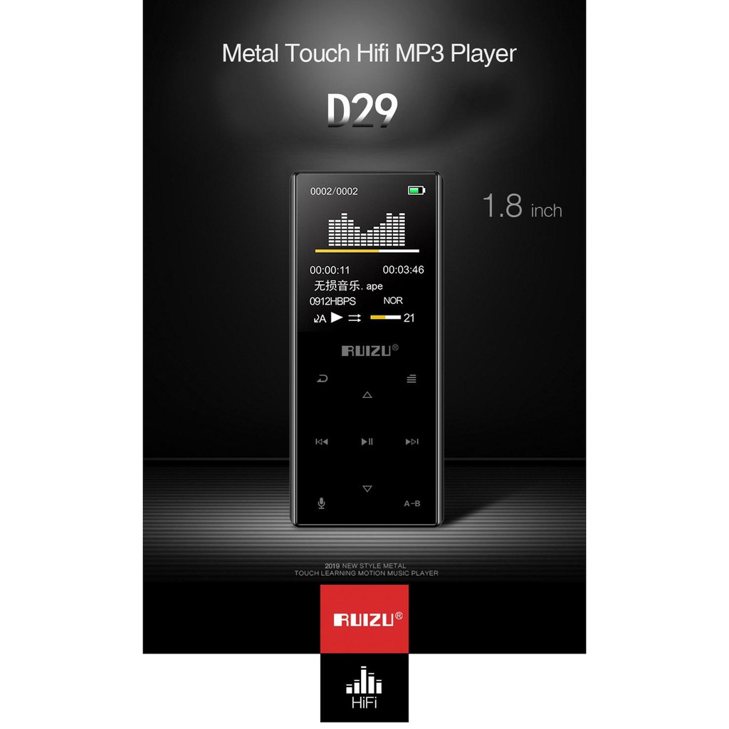 [Mã ELHACE giảm 4% đơn 300K] Máy nghe nhạc Lossless Ruizu D29 bluetooth 8G