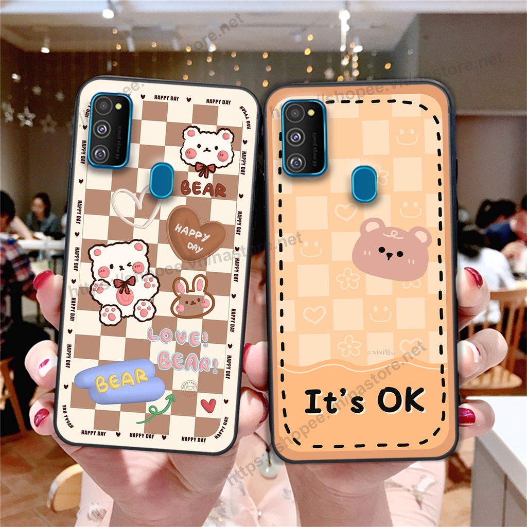 Ốp lưng Samsung M21 / M30s / M31 trái tim mặt cười, gấu cute thể thao cá tính