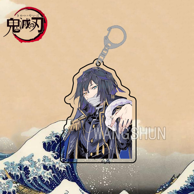 Móc khóa acrylic hai mặt họa tiết Demon Slayer dễ thương